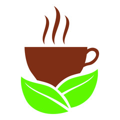 Cup of tea and tea leaves