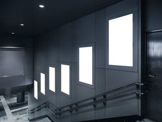 Mock up Banner Media advertising indoor stairs Subway station