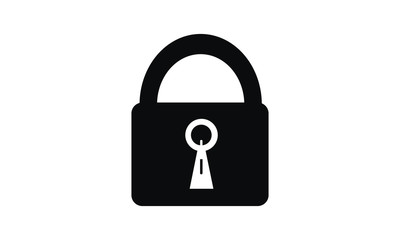 Lock Icon Black Color Design vector