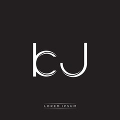 Fototapeta na wymiar KJ Initial Letter Split Lowercase Logo Modern Monogram Template Isolated on Black White