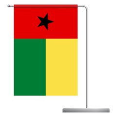 Guinea-Bissau flag on pole icon