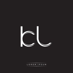 KL Initial Letter Split Lowercase Logo Modern Monogram Template Isolated on Black White