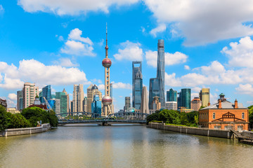 Fototapeta na wymiar Architectural landscape and city skyline in Shanghai