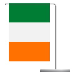 Ireland flag on pole icon