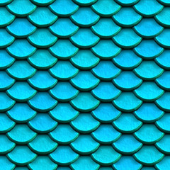Turquoise Mermaid Scale Seamless Pattern