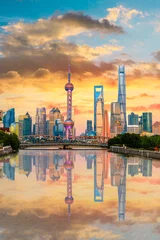 Poster Architectonisch landschap en skyline van de stad in Shanghai © zhao dongfang