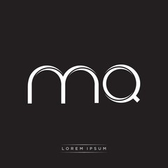 MQ Initial Letter Split Lowercase Logo Modern Monogram Template Isolated on Black White