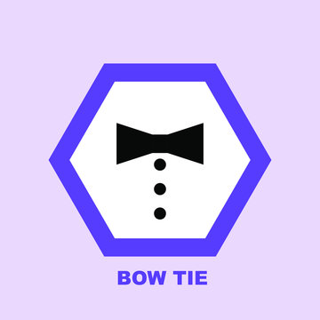 Vector illustration. Icon black bow tie and buttons.