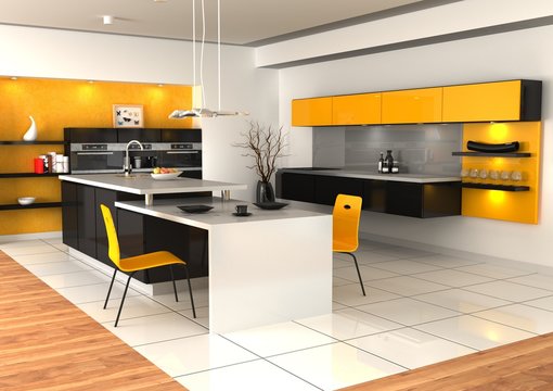 Yellow Modern Kitchen