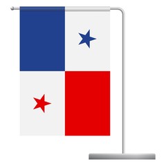 Panama flag on pole icon