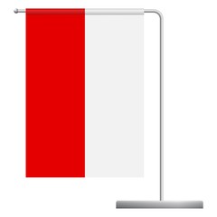 Poland flag on pole icon