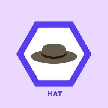 Vector illustration. Brown hat icon