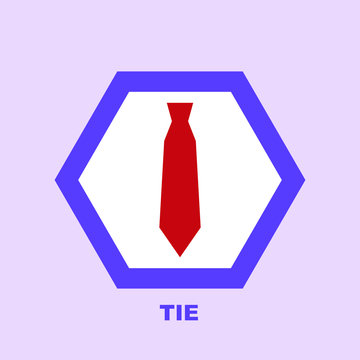 Vector illustration. Red tie icon.