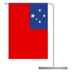 Samoa flag on pole icon