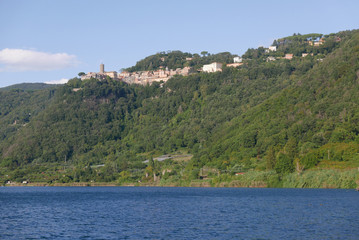 Fototapeta premium Nemi town on Nemi Lake