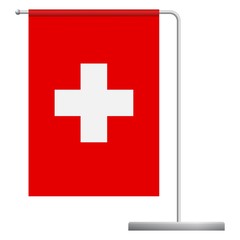 Switzerland flag on pole icon