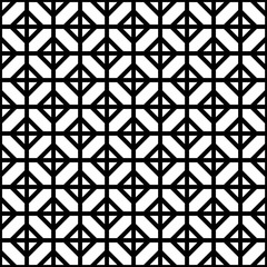 Seamless geometric pattern in black and white .Japanese style Kumiko.