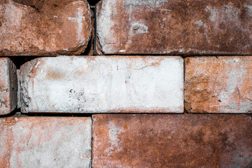 Fragment of a pile of old bricks
