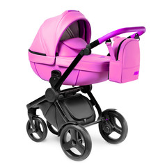 pink and white travel system