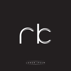 RK Initial Letter Split Lowercase Logo Modern Monogram Template Isolated on Black White