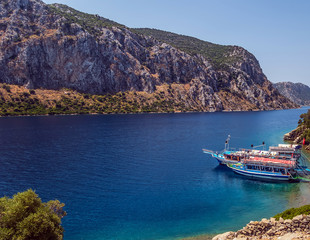 Fototapeta na wymiar Panoramic island view on amazing Aegean Islands Tour