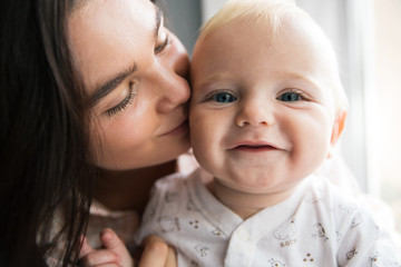 Young family being playful at home