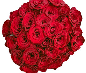 Fototapeta na wymiar Bunch Of Red Roses isolated on white background Valentine's Day