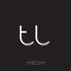 TL Initial Letter Split Lowercase Logo Modern Monogram Template Isolated on Black White
