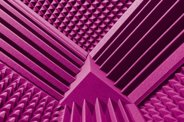 acoustic foam absorber and bass traps for sound dampering purple background