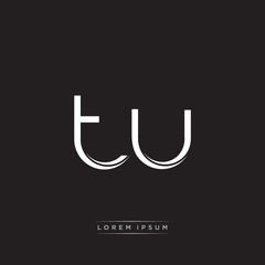 Fototapeta na wymiar TU Initial Letter Split Lowercase Logo Modern Monogram Template Isolated on Black White