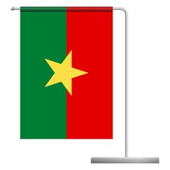 Naklejka premium Burkina Faso flag on pole icon