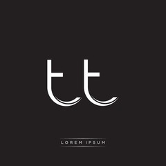 TT Initial Letter Split Lowercase Logo Modern Monogram Template Isolated on Black White