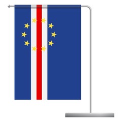 Cape Verde flag on pole icon