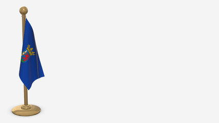 Badaroz 3D flag illustration hanging on golden flagpole.