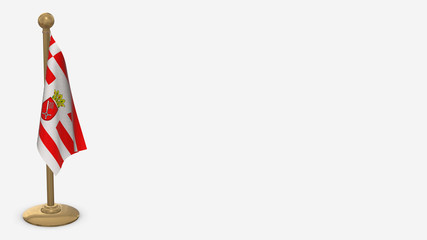 Bremen 3D flag illustration hanging on golden flagpole.