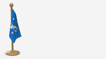 Corpus Christi Texas 3D flag illustration hanging on golden flagpole.