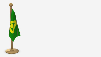 Delta British Columbia 3D flag illustration hanging on golden flagpole.