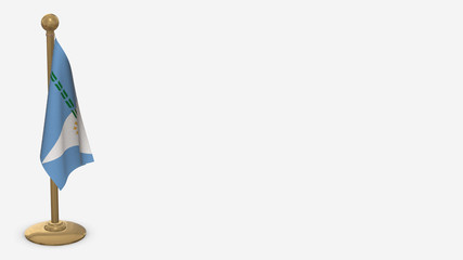 Formosa 3D flag illustration hanging on golden flagpole.