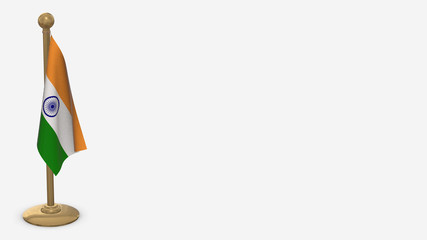 Indianapolis 3D flag illustration hanging on golden flagpole.