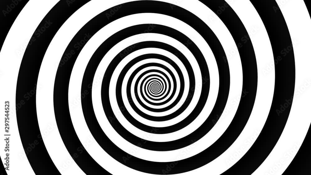 Poster endless spinning futuristic spiral. simple black and white spiral. seamless looping footage. abstrac