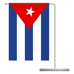 Cuba flag on pole icon