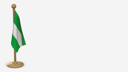 Los Rios 3D flag illustration hanging on golden flagpole.