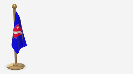 Molise 3D flag illustration hanging on golden flagpole.