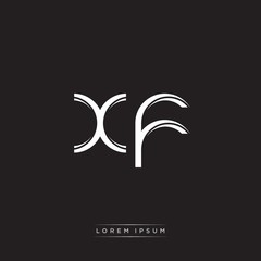 XF Initial Letter Split Lowercase Logo Modern Monogram Template Isolated on Black White