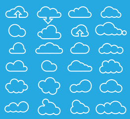 Obraz premium weather clouds icon set-line