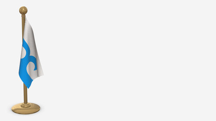 Ocean City 3D flag illustration hanging on golden flagpole.