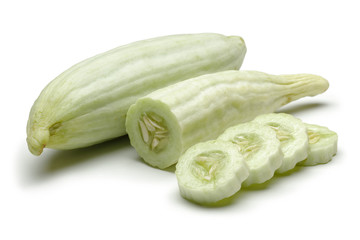 Fresh Armenian cucumbers isolated on white background