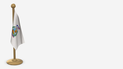 Tarapaca 3D flag illustration hanging on golden flagpole.