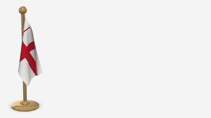 The City London 3D flag illustration hanging on golden flagpole.