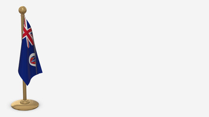 Yukon Territory 3D flag illustration hanging on golden flagpole.